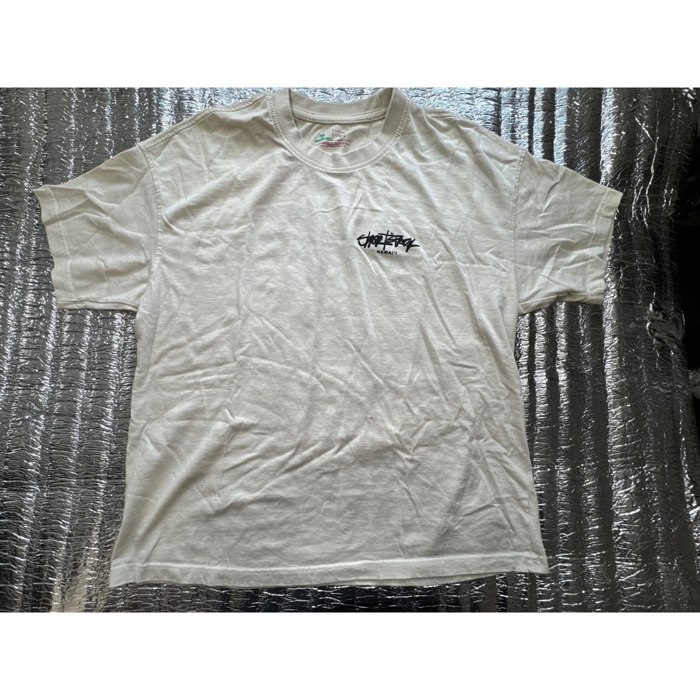 ShortStack Hawaii Graphic T-Shirt Mens XL Cream Off-White Streetwear Surf Tee